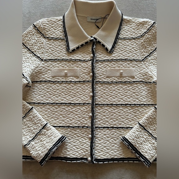 Sandro infinity cropped cardigan - Picture 2 of 8